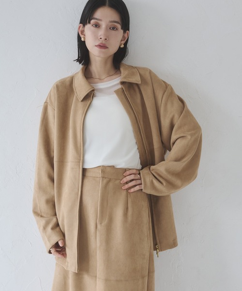 セール】フェイクスウェード Wジップオーバーブルゾン（ブルゾン