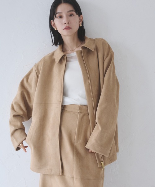 hunch（ハンチ）の「フェイクスウェード Wジップオーバーブルゾン（ブルゾン・レディース・ベージュ/ブラウン/チャコールグレー・FREE）」の5枚目の写真