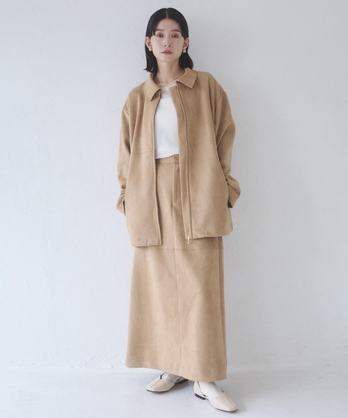 hunch（ハンチ）の「フェイクスウェード Wジップオーバーブルゾン（ブルゾン・レディース・ベージュ/ブラウン/チャコールグレー・FREE）」の6枚目の写真
