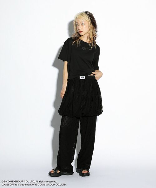 LOVE BOAT（ラブ・ボート）の「■LOVEBOAT ロゴラメptTEE（Tシャツ/カットソー・レディース・ブラック・FREE）」の3枚目の写真