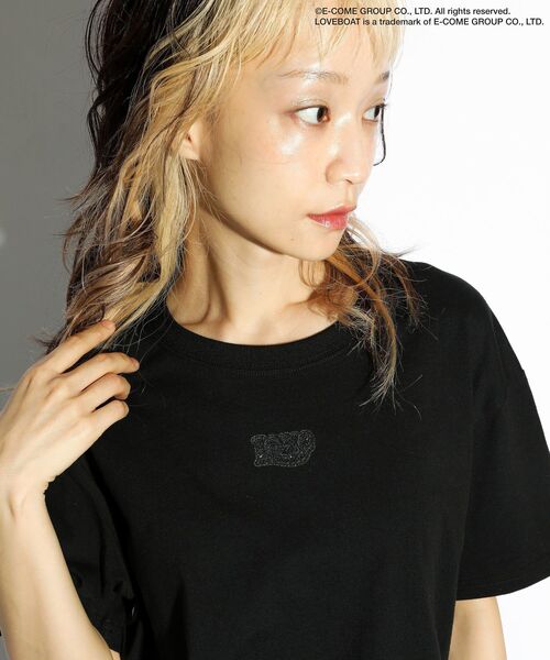 LOVE BOAT（ラブ・ボート）の「■LOVEBOAT ロゴラメptTEE（Tシャツ/カットソー・レディース・ブラック・FREE）」の6枚目の写真