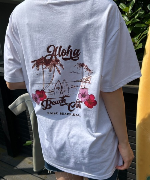 Loco Ocean(ロコオーシャン)の「アロハビーチクラブ バックプリントTシャツ 夏服(Tシャツ/カットソー・レディース・ホワイト・L/M)」の1枚目の写真