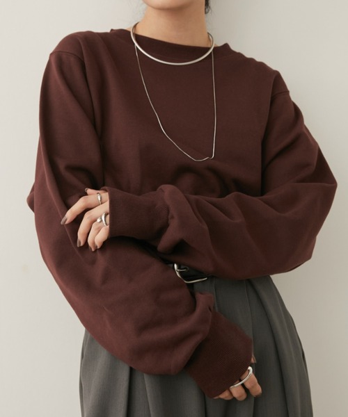 Aunt Marie's(アントマリーズ)の「クロップドルーズスウェット(スウェット・レディース・ブラック/ブラウン/ライトグレー・FREE)」の22枚目の写真