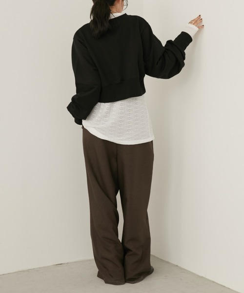 Aunt Marie's(アントマリーズ)の「クロップドルーズスウェット(スウェット・レディース・ブラック/ブラウン/ライトグレー・FREE)」の12枚目の写真