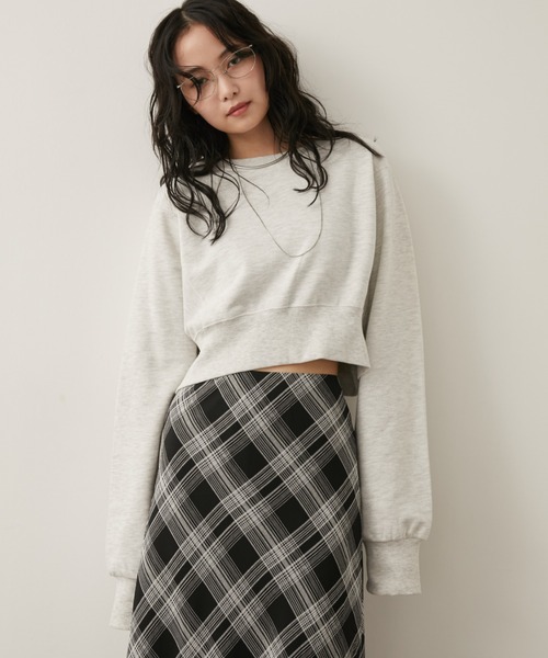 Aunt Marie's(アントマリーズ)の「クロップドルーズスウェット(スウェット・レディース・ブラック/ブラウン/ライトグレー・FREE)」の18枚目の写真