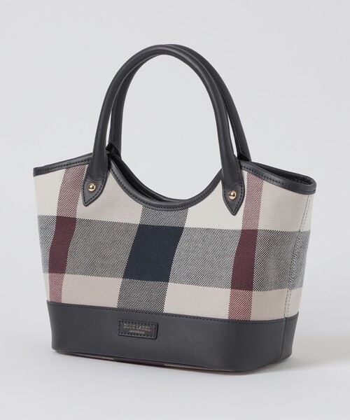 BLUE LABEL CRESTBRIDGE(ブルーレーベルクレストブリッジ)の「クレストブリッジチェックキャンバスレザー切替ミニトート(ショルダーバッグ・レディース・ベージュ系その他・FREE)」の1枚目の写真