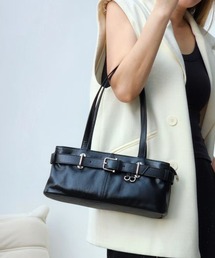 LEATHER 羊革スクエアバッグ 人気の横長トートバッグ