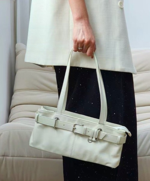 Tomieco(トミエコ)の「LEATHER 羊革スクエアバッグ 人気の横長トートバッグ(ショルダーバッグ・レディース・ダークブラウン/ブラウン/オフホワイト/ブラック・FREE)」の5枚目の写真