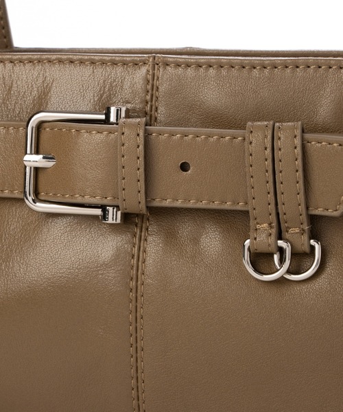 Tomieco(トミエコ)の「LEATHER 羊革スクエアバッグ 人気の横長トートバッグ(ショルダーバッグ・レディース・ダークブラウン/ブラウン/オフホワイト/ブラック・FREE)」の14枚目の写真