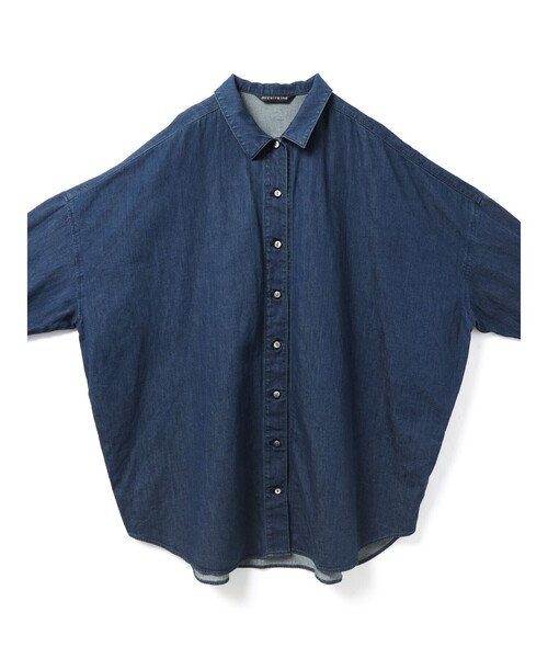 ミズイロインド　デニムワイドシャツ　今季新品 mizuiro ind デニムワイドシャツ（シャツ/ブラウス）｜mizuiroind