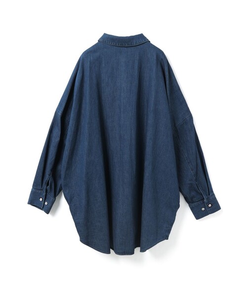 ミズイロインド　デニムワイドシャツ　今季新品 mizuiro ind デニムワイドシャツ（シャツ/ブラウス）｜mizuiroind