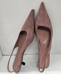 PLSTはたらくパンプス美品✨24.5㎝つややかヌーディピンクバックストラップ パンプス（ピンク/桃色系・ストラップあり）ファッション通販