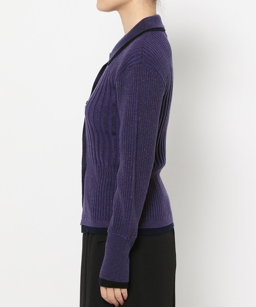 HARE(ハレ)の「レイヤーシャツラメリブニットカーディガン(HARE)(カーディガン/ボレロ・レディース・ブラック/ブラウン/パープル/グリーン/グレー/ブラック系その他・FREE)」の22枚目の写真