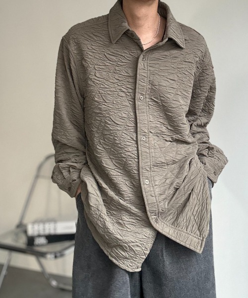 CREARE -LINO-(クレアーレリノ)の「カットベーシックシャツ(シャツ/ブラウス・メンズ・ブラウン/ブラック/グレー系その他・S/M/L)」の2枚目の写真