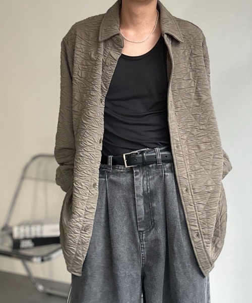 CREARE -LINO-(クレアーレリノ)の「カットベーシックシャツ(シャツ/ブラウス・メンズ・ブラウン/ブラック/グレー系その他・S/M/L)」の9枚目の写真
