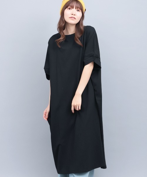 チチカカ（チチカカ）の「バックコンビプリントワンピース（ワンピース・レディース・ライトグレー/ダークグリーン/ブラック・FREE）」の2枚目の写真