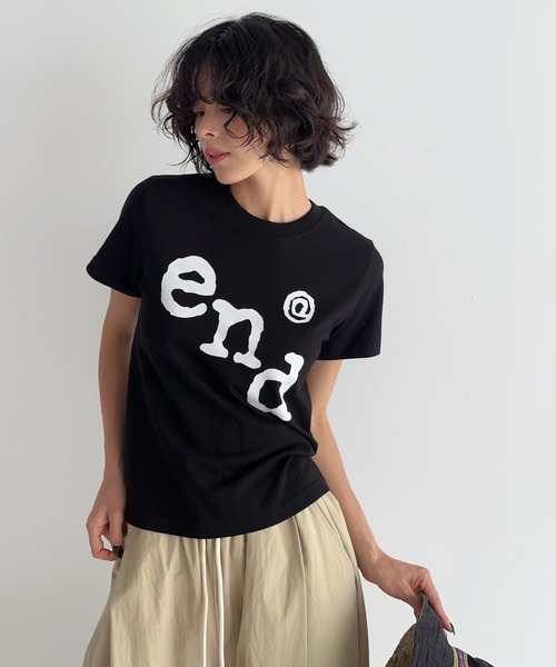UNE MANSION(ユヌマンション)の「endユニークロゴクロップド半袖Tシャツ(Tシャツ/カットソー・レディース・ホワイト/ネイビー/ブラック/スカイブルー・FREE)」の15枚目の写真