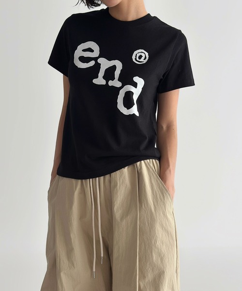 UNE MANSION(ユヌマンション)の「endユニークロゴクロップド半袖Tシャツ(Tシャツ/カットソー・レディース・ホワイト/ネイビー/ブラック/スカイブルー・FREE)」の16枚目の写真