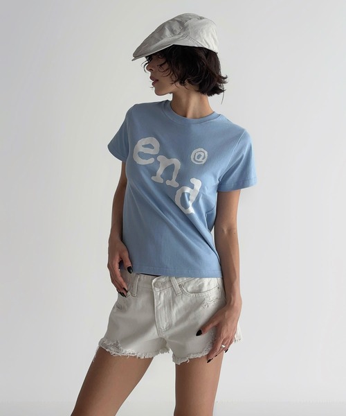 UNE MANSION(ユヌマンション)の「endユニークロゴクロップド半袖Tシャツ(Tシャツ/カットソー・レディース・ホワイト/ネイビー/ブラック/スカイブルー・FREE)」の17枚目の写真