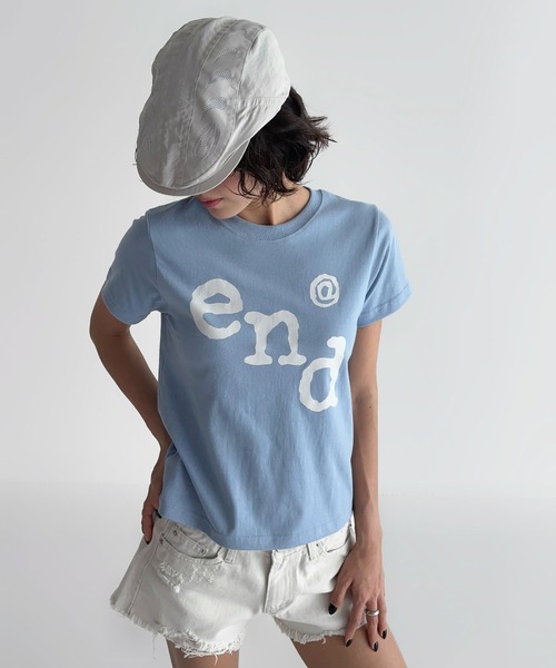 UNE MANSION(ユヌマンション)の「endユニークロゴクロップド半袖Tシャツ(Tシャツ/カットソー・レディース・ホワイト/ネイビー/ブラック/スカイブルー・FREE)」の18枚目の写真