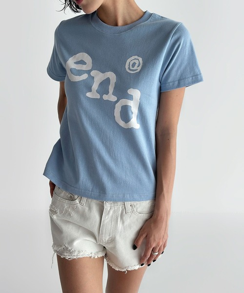 UNE MANSION(ユヌマンション)の「endユニークロゴクロップド半袖Tシャツ(Tシャツ/カットソー・レディース・ホワイト/ネイビー/ブラック/スカイブルー・FREE)」の19枚目の写真