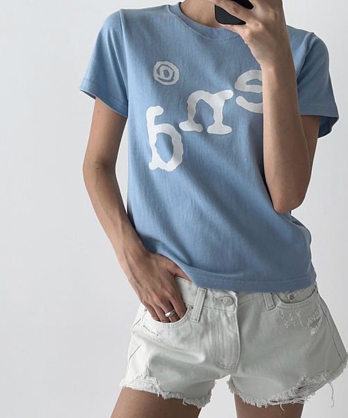 UNE MANSION(ユヌマンション)の「endユニークロゴクロップド半袖Tシャツ(Tシャツ/カットソー・レディース・ホワイト/ネイビー/ブラック/スカイブルー・FREE)」の10枚目の写真