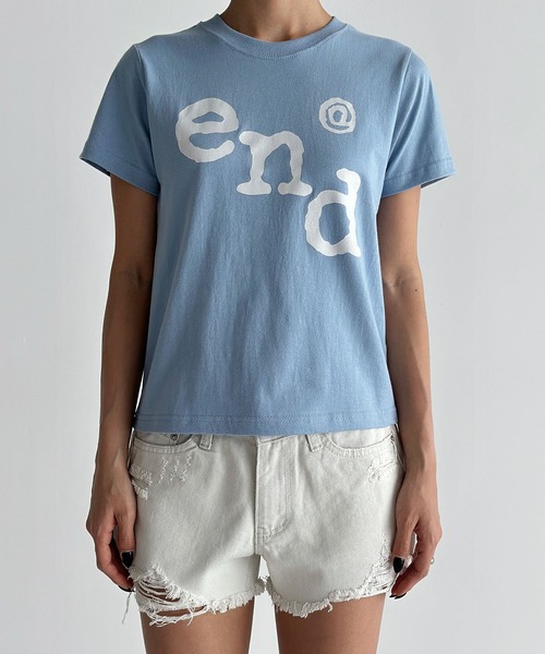UNE MANSION(ユヌマンション)の「endユニークロゴクロップド半袖Tシャツ(Tシャツ/カットソー・レディース・ホワイト/ネイビー/ブラック/スカイブルー・FREE)」の13枚目の写真