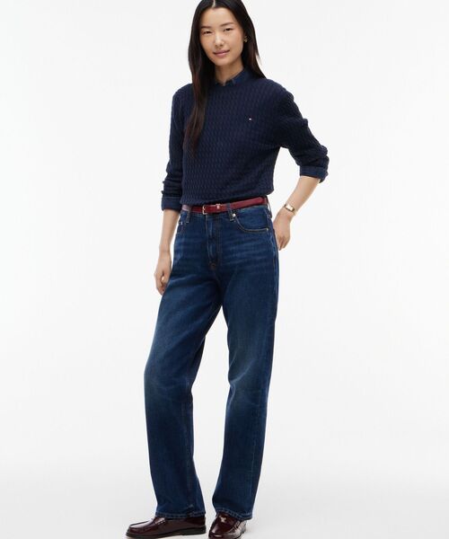 TOMMY HILFIGER（トミーヒルフィガー）の「コットンケーブルファインゲージロングスリーブセーター（ニット/セーター・レディース・ネイビー/チェリーレッド/モスグリーン/ベージュ/ラベンダー/ホワイト/インディゴブルー/イエロー系その他3・SMALL/X-SMALL/XX-SMALL/MEDIUM）」の21枚目の写真