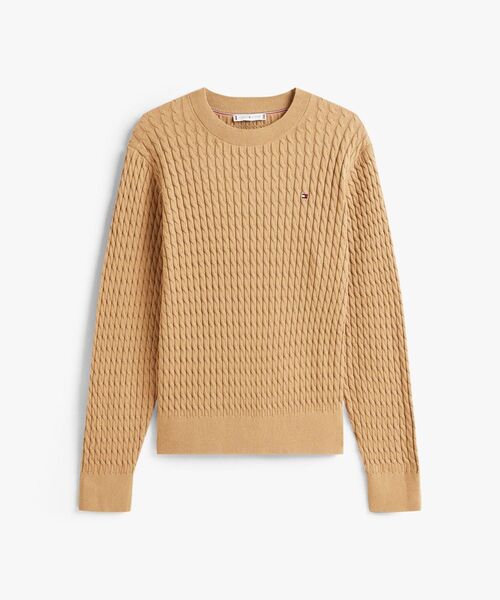 TOMMY HILFIGER（トミーヒルフィガー）の「コットンケーブルファインゲージロングスリーブセーター（ニット/セーター・レディース・ネイビー/チェリーレッド/モスグリーン/ベージュ/ラベンダー/ホワイト/インディゴブルー/イエロー系その他3・SMALL/X-SMALL/XX-SMALL/MEDIUM）」の15枚目の写真