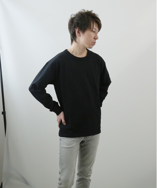 BACKYARD FAMILY(バックヤードファミリー)の「FRUIT OF THE LOOM ヘビーオンスT ロンT(Tシャツ/カットソー・メンズ・杢グレー/ホワイト/ブラック・XL/M/S/L)」の9枚目の写真