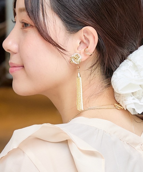 セール】ビーズタッセルWAYピアス（ピアス（両耳用