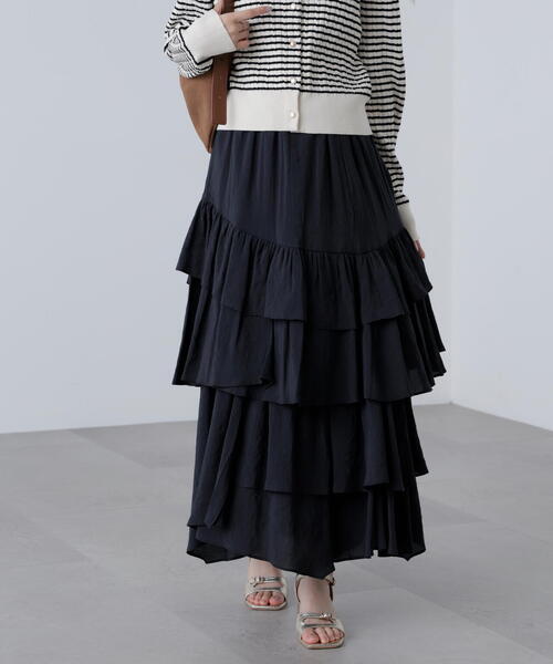 【未使用級】　2024年　フレイアイデイ　アシメフリルティアードスカート　完売品 未使用級】 2024年 フレイアイデイ アシメフリルティアード