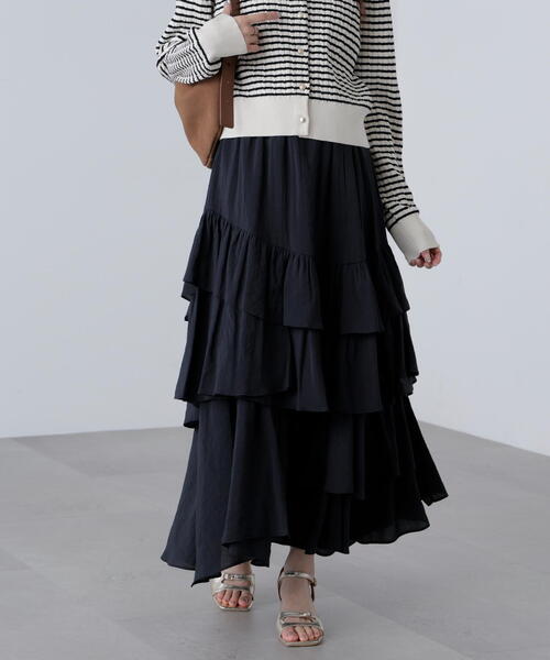 ◇アシメフリルティアードスカート（スカート）｜FREE'S MART