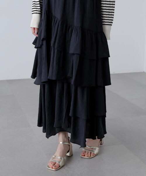 FREE'S MART（フリーズマート）の「◆アシメフリルティアードスカート（スカート・レディース・ホワイト/ボルドー/ブラック・SMALL/MEDIUM）」の14枚目の写真