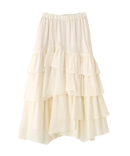 FREE'S MART（フリーズマート）の「◆アシメフリルティアードスカート（スカート・レディース・ホワイト/ボルドー/ブラック・SMALL/MEDIUM）」の19枚目の写真