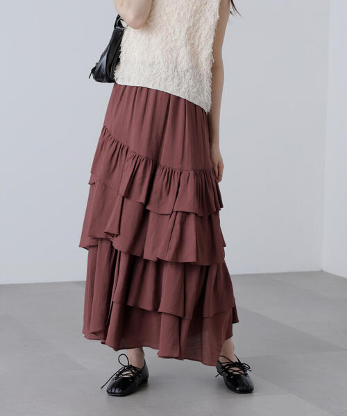 ◇アシメフリルティアードスカート（スカート）｜FREE'S MART