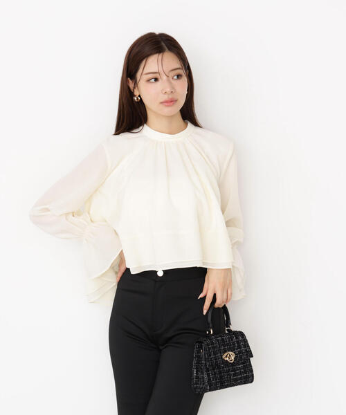 PROPORTION BODY DRESSING（プロポーションボディドレッシング）の「＜ウォッシャブル＞ヘムフレアブラウス / 1215210913（シャツ/ブラウス・レディース・ピンク/ホワイト系その他・FREE）」の5枚目の写真