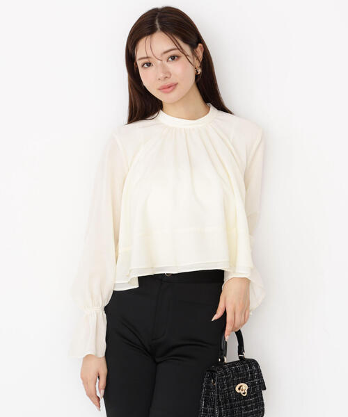 PROPORTION BODY DRESSING（プロポーションボディドレッシング）の「＜ウォッシャブル＞ヘムフレアブラウス / 1215210913（シャツ/ブラウス・レディース・ピンク/ホワイト系その他・FREE）」の7枚目の写真