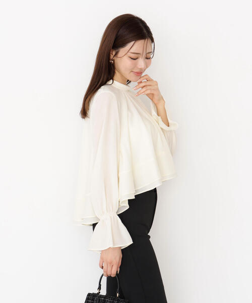 PROPORTION BODY DRESSING（プロポーションボディドレッシング）の「＜ウォッシャブル＞ヘムフレアブラウス / 1215210913（シャツ/ブラウス・レディース・ピンク/ホワイト系その他・FREE）」の8枚目の写真