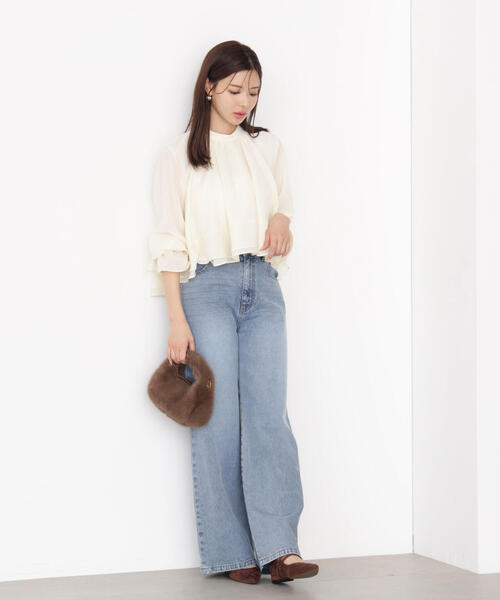 PROPORTION BODY DRESSING（プロポーションボディドレッシング）の「＜ウォッシャブル＞ヘムフレアブラウス / 1215210913（シャツ/ブラウス・レディース・ピンク/ホワイト系その他・FREE）」の11枚目の写真