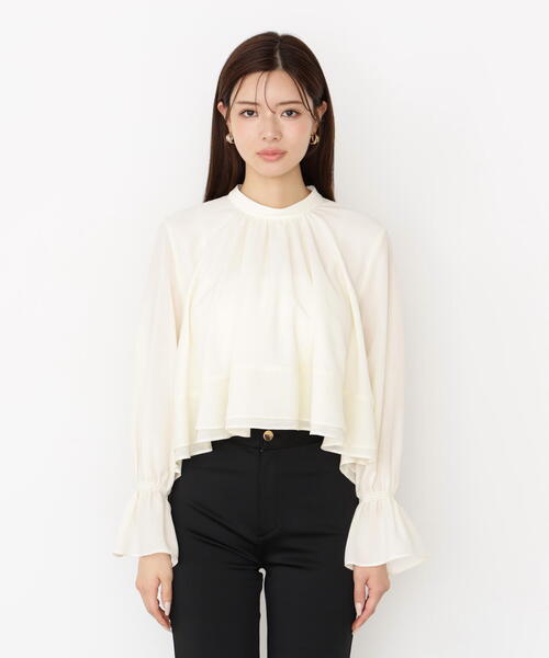 PROPORTION BODY DRESSING（プロポーションボディドレッシング）の「＜ウォッシャブル＞ヘムフレアブラウス / 1215210913（シャツ/ブラウス・レディース・ピンク/ホワイト系その他・FREE）」の14枚目の写真