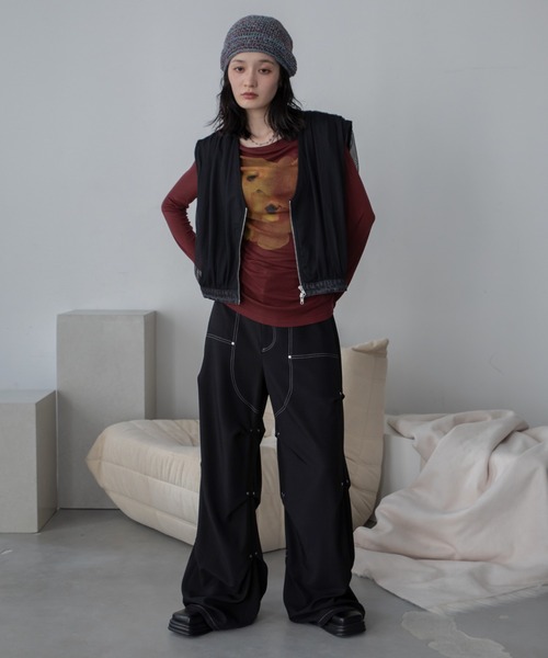 VACANCY（ヴァカンシー）の「チュールドッキングデニムZIPベスト（ベスト・レディース・ブラック/ブルー・FREE）」の17枚目の写真