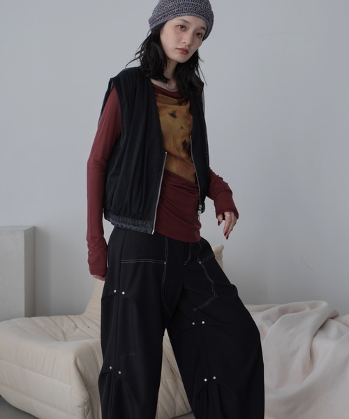 VACANCY（ヴァカンシー）の「チュールドッキングデニムZIPベスト（ベスト・レディース・ブラック/ブルー・FREE）」の18枚目の写真