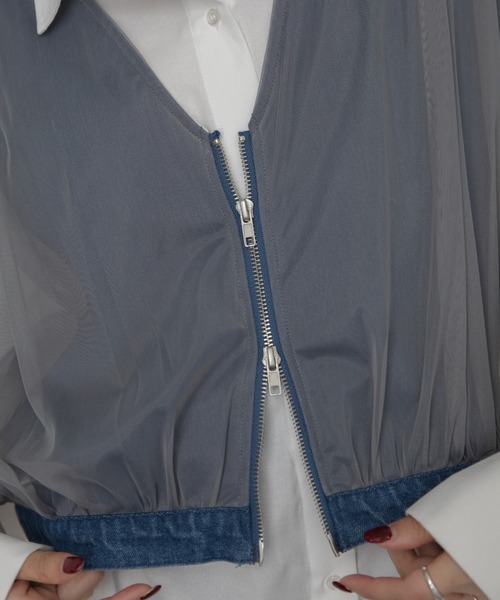 VACANCY（ヴァカンシー）の「チュールドッキングデニムZIPベスト（ベスト・レディース・ブラック/ブルー・FREE）」の10枚目の写真