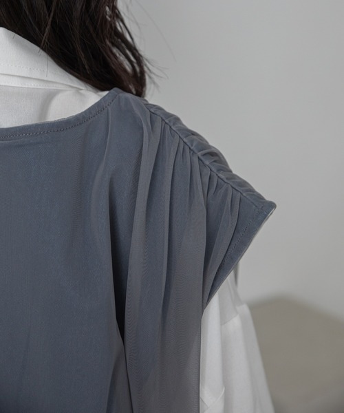 VACANCY（ヴァカンシー）の「チュールドッキングデニムZIPベスト（ベスト・レディース・ブラック/ブルー・FREE）」の8枚目の写真