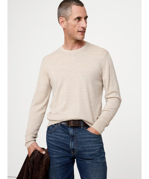 Banana Republic（バナナリパブリック）の「◆メリノクルーネックセーター（ニット/セーター・メンズ・グリーン/ネイビー/グレー/ブルー/ナチュラル/チャコールグレー/ブラック/ブラウン系その他/パープル系その他/バーガンディー/グリーン系その他・XL/M/L/S）」の5枚目の写真