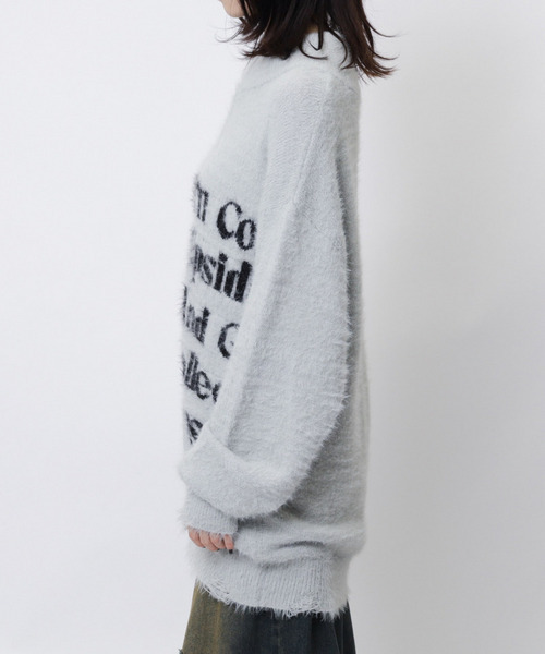 SPIRALGIRL（スパイラルガール）の「ロゴシャギーZIPニット（ニット/セーター・レディース・グレー/ブラック/ホワイト・FREE）」の22枚目の写真