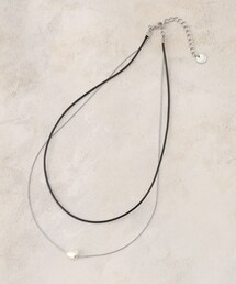 OPAQUE.CLIP | コード×チェーン×フェイクパールネックレス(ネックレス)