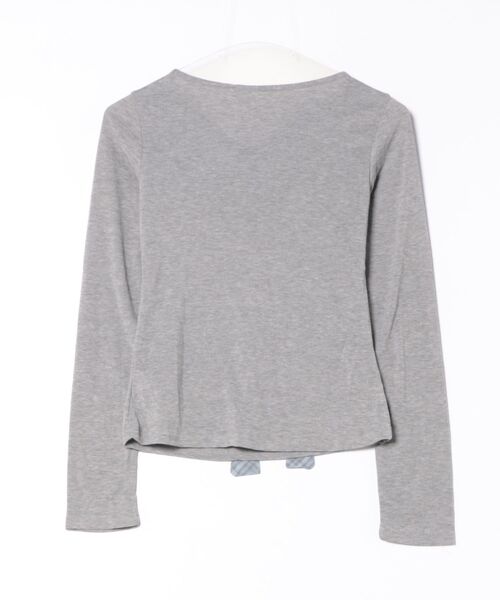 Lace Ladies(レースレディース)の「チェック柄 リボン付き デザイン 長袖 プルオーバー(Tシャツ/カットソー・レディース・グレー/ブラウン/ミント・FREE)」の4枚目の写真