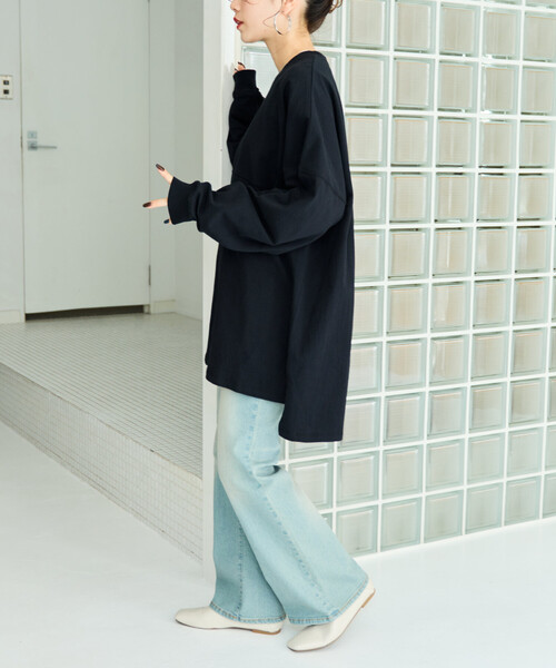 FREAK'S STORE（フリークスストア）の「限定展開　フットボール ロングスリーブ Tシャツ（Tシャツ/カットソー・レディース・ピンク/ブラック/オフホワイト/ブラウン/杢グレー/ブルー・ﾌﾘ-）」の10枚目の写真